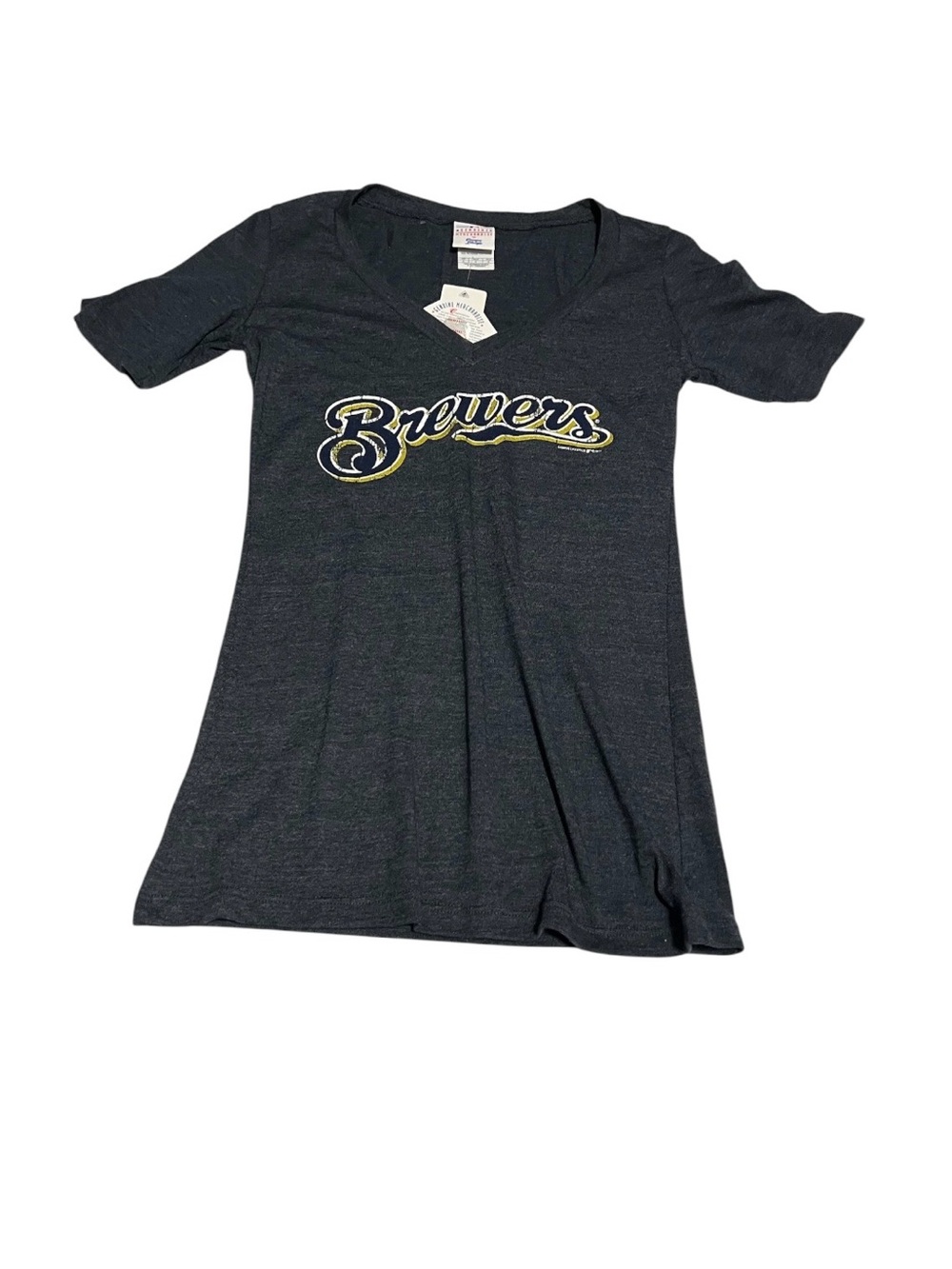 Genuine Merchandise Dark Gray "Brewers" V‑Neck Tee